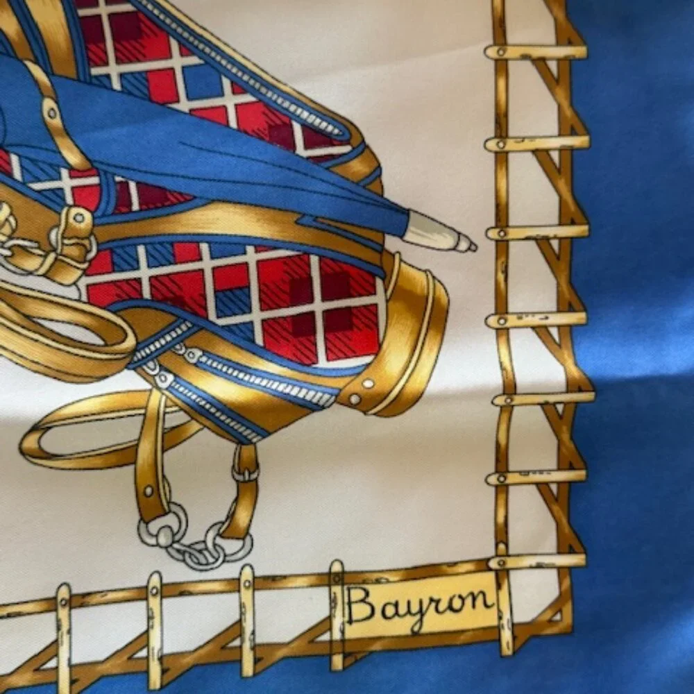 VINTAGE BAYRON GOLF PATTERN SILK SCARF